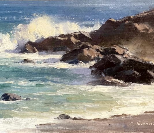 Frank Serrano Pacific Coast Study seascape ocean crashing waves coastline beach surf landscape oil painting