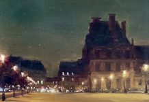 Jesse Powell Paris The Louvre France museum architecture architectural building landscape oil painting