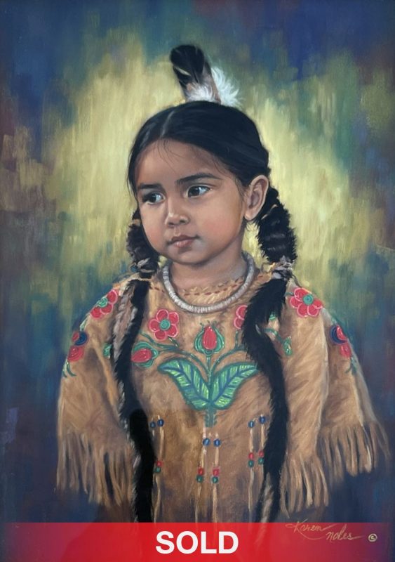 Karen Noles Salish Rose Native American Indian girl woman western painting sold