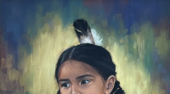 Karen Noles Karen Noles Salish Rose Native American Indian girl woman child squaw portrait western pastel painting