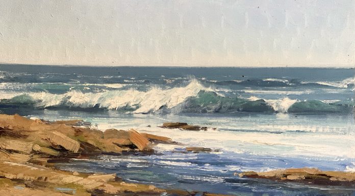 “California” Matt Smith Matt Smith California seascape ocena crashing waves beach surf surfing landscape oil painting