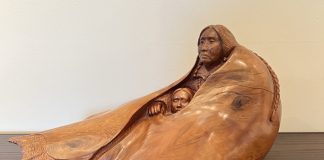 Bob Boomer Blanketed With Love Native American Indian blanket pottery pot western woodcarving