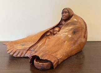 Bob Boomer Blanketed With Love Native American Indian blanket pottery pot western woodcarving