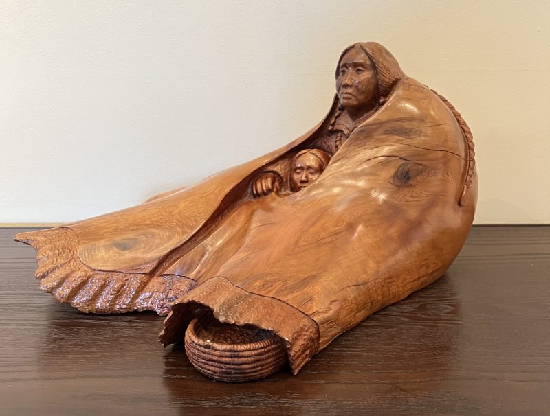 Bob Boomer Blanketed With Love Native American Indian blanket pottery pot western woodcarving