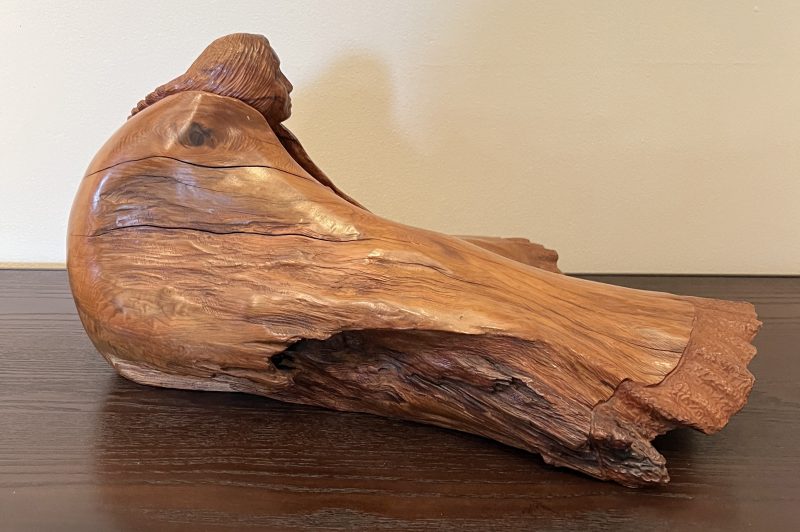 Bob Boomer Blanketed With Love Native American Indian blanket pottery pot western woodcarving side