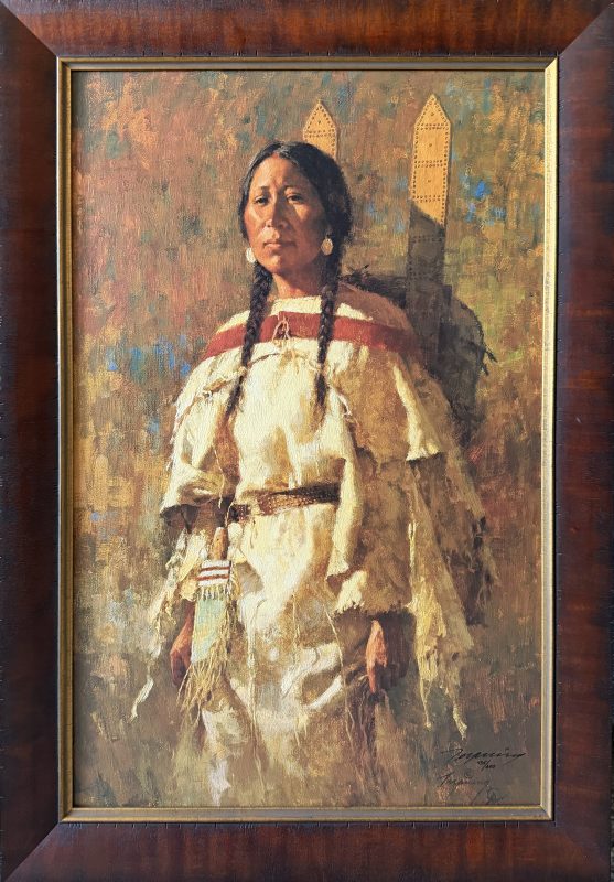 Howard Terpning Cheyenne Mother Native American Indian portrait western painting framed