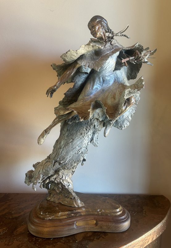 Ken Rowe White Buffalo Calf Woman Native American Indian figure figurative buffalo wildlife western bronze sculpture