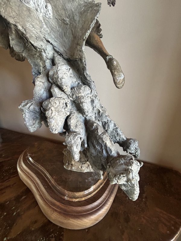 Ken Rowe White Buffalo Calf Woman Native American Indian figure figurative buffalo wildlife western bronze sculpture close buffalo