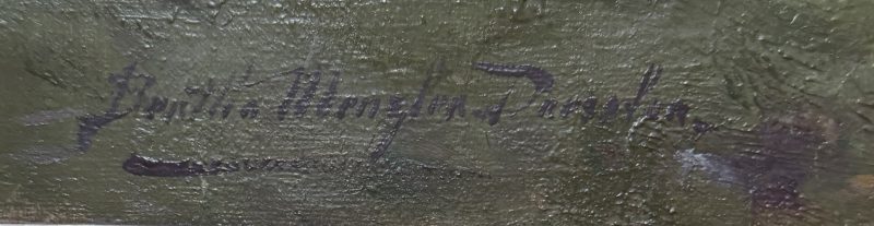 Bertha Kanzler Dressler Cows In A Pasture landscape oil painting cows ranch farm signature