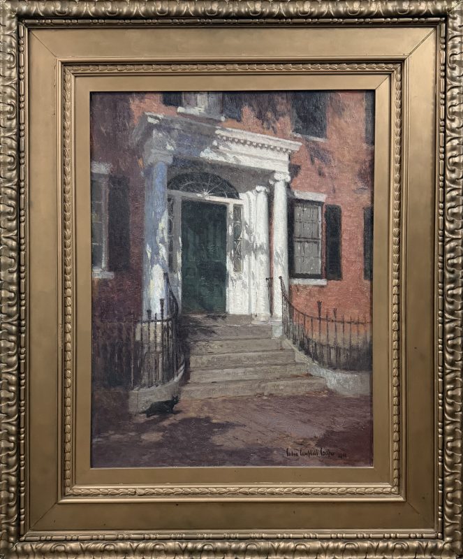 Colin Cooper Campbell A Salem Porch architecture home house Massachusetts oil painting framed