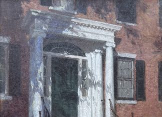 Colin Campbell Cooper (1856-1937) Colin Cooper Campbell A Salem Porch architecture home house Massachusetts oil painting