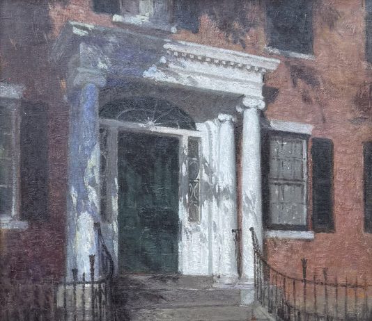 Colin Cooper Campbell A Salem Porch architecture home house Massachusetts oil painting