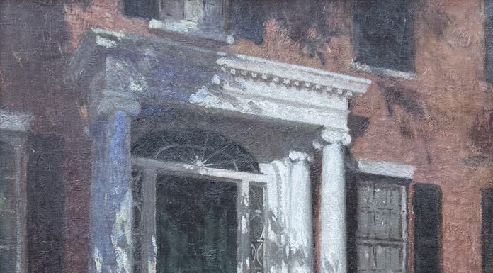 “A Salem Porch” Colin Campbell Cooper Colin Cooper Campbell A Salem Porch architecture home house Massachusetts oil painting