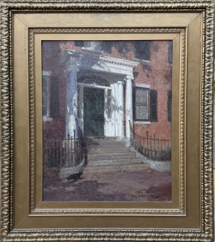 Colin Cooper Campbell A Salem Porch architecture home house Massachusetts oil painting framed