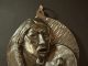 Allan Houser medallion Native American Indian drummer Artists of America 1989 Denver Rotary Club western bronze close up