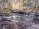 Doug Oliver Riverside Summer stream river brook forest trees western landscape acrylic painting