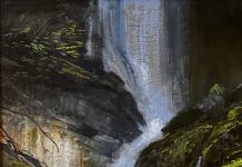 Michael Coleman Waterfall wilderness forest landscape oil painting