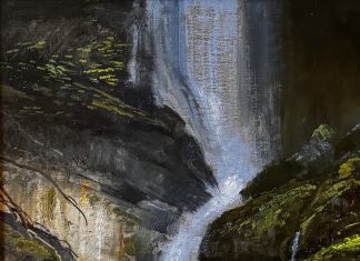 Michael Coleman Waterfall wilderness forest landscape oil painting