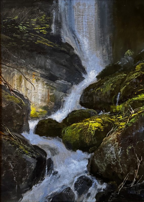 Michael Coleman Waterfall wilderness forest landscape oil painting
