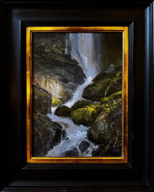 Michael Coleman Waterfall wilderness forest landscape oil painting framed
