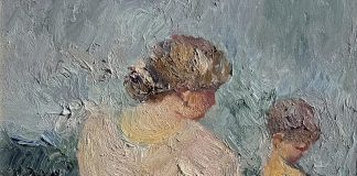 Dan McCaw Sea Shells baby child mother beach ocean seascape impressionism impressionistic figure figurative oil painting