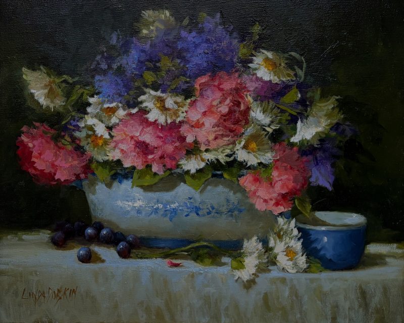 Linda Dobkin Feeling Fresh stillife still life daisy flower floral oil painting
